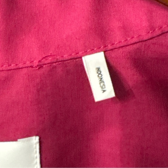 Women's Foxcroft Magenta Collared Button Front Blouse - Picture 9 of 12